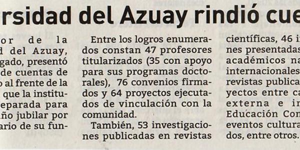 Universidad del Azuay rindió cuentas 